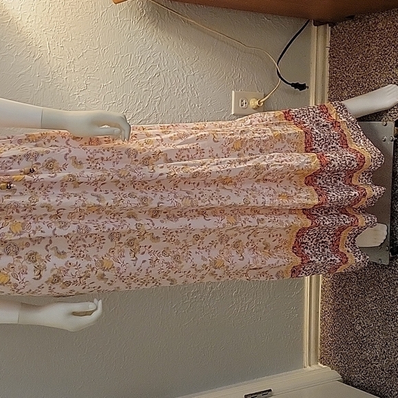 BEBOP 1990s Floral Faux Wrap Surplice Festival Maxi Dress Medium - Picture 5 of 13